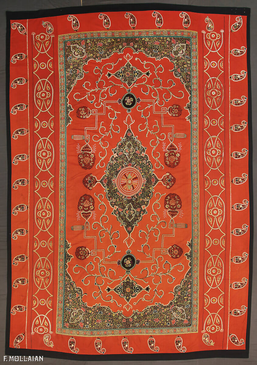 Antique Persian Rashti-Duzi Textile n°:35012796